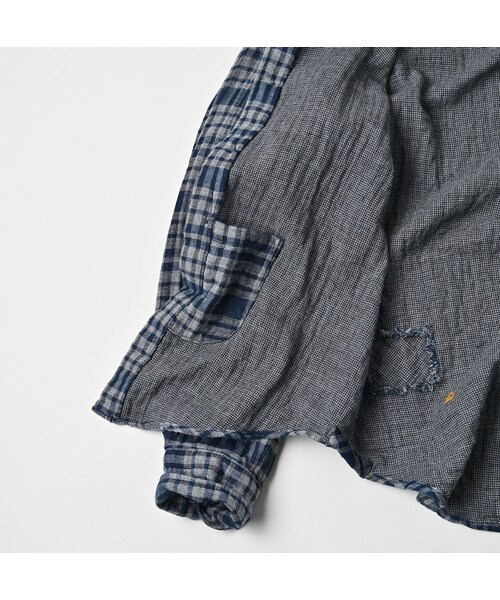 45R（フォーティファイブアール）の「ふわふわ二重織の908ローファーシャツ（インディゴ）（その他・レディース・75-タータンチェック・02-S/03-M/04-L）」の18枚目の写真