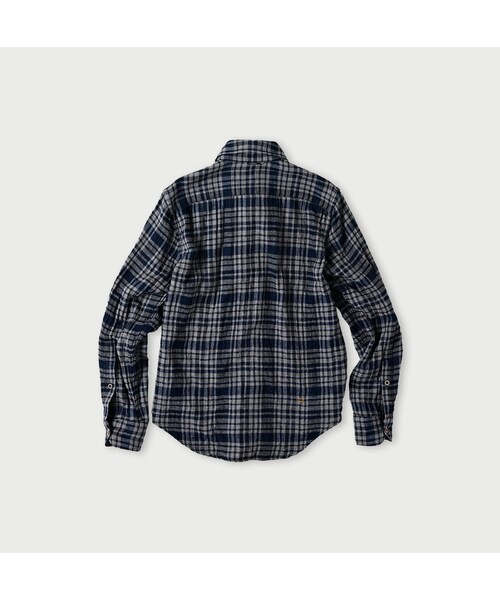 45R（フォーティファイブアール）の「ふわふわ二重織の908ローファーシャツ（インディゴ）（その他・レディース・75-タータンチェック・02-S/03-M/04-L）」の2枚目の写真