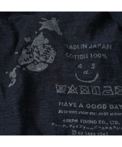 アネモネ刺繍の四角Tシャツ（再び・インディゴ）