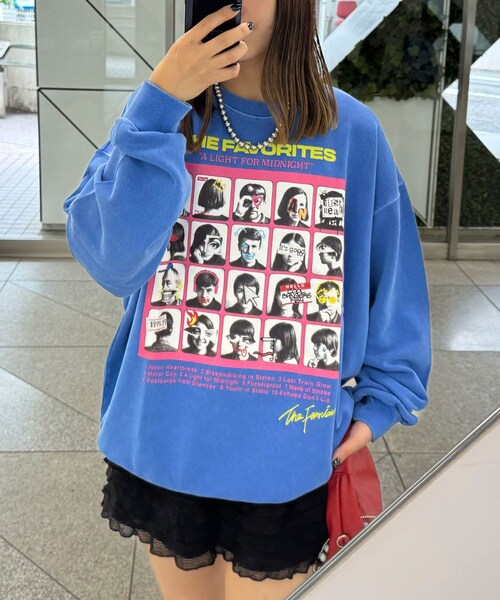 CIAOPANIC（チャオパニック）の「アソートプリントピグメントスウェット（Tシャツ/カットソー・レディース・ダークグレー/シルバー/サックスブルー/マスタード/ブラック/ネイビー/ブルー/チャコールグレー/イエロー/グレー/レモンイエロー/ブラックその他1・F）」の8枚目の写真