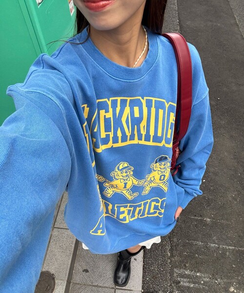 CIAOPANIC（チャオパニック）の「アソートプリントピグメントスウェット（Tシャツ/カットソー・レディース・ダークグレー/シルバー/サックスブルー/マスタード/ブラック/ネイビー/ブルー/チャコールグレー/イエロー/グレー/レモンイエロー/ブラックその他1・F）」の7枚目の写真