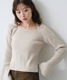 Kastane | 【WEB・一部店舗限定】ボウタイ配色リブニット(ニット/セーター)