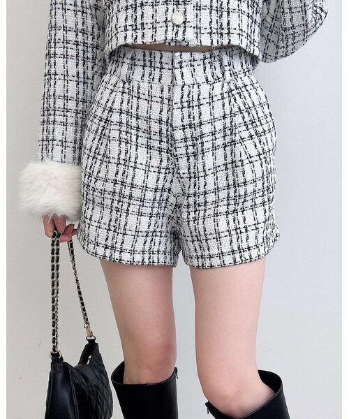 INGNI（イング）の「ツイードショートパンツ（パンツ・レディース・ｵﾌｸﾛ/ﾂｲｰﾄﾞ/ｸﾛｵﾌ/ﾂｲｰﾄﾞ・F）」の6枚目の写真