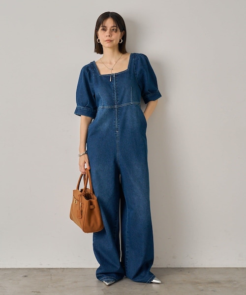 ラウンジドレス　デニムオールインワン LOUNGEDRESS（ラウンジドレス）の「デニムパフオールインワン