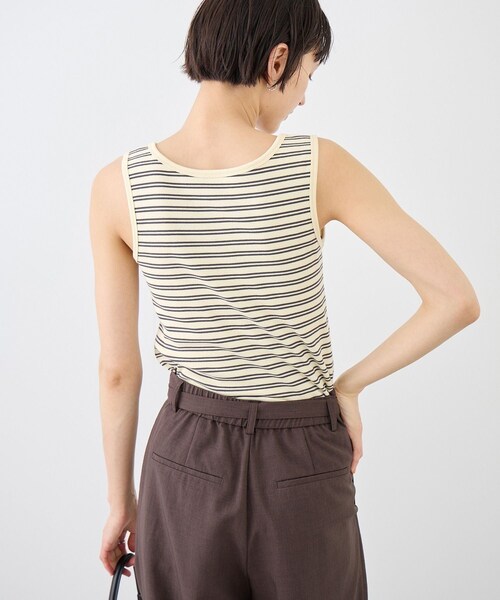 ROPE' PICNIC（ロペピクニック）の「マルチボーダーヘンリーネックタンクトップ（タンクトップ・レディース・キナリ系/ブラウン/サックス・F）」の13枚目の写真