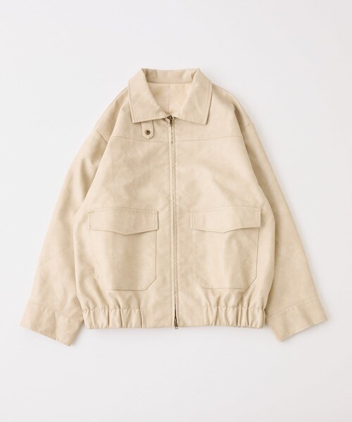 one after another NICE CLAUP(ワンアフターアナザーナイスクラップ)の「ミドルエコレザージャケット(ライダースジャケット・レディース・ブラック/ブラウン/ベージュ・FREE)」の3枚目の写真