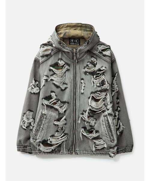 Hell Denim Camo Hooded Zip-up