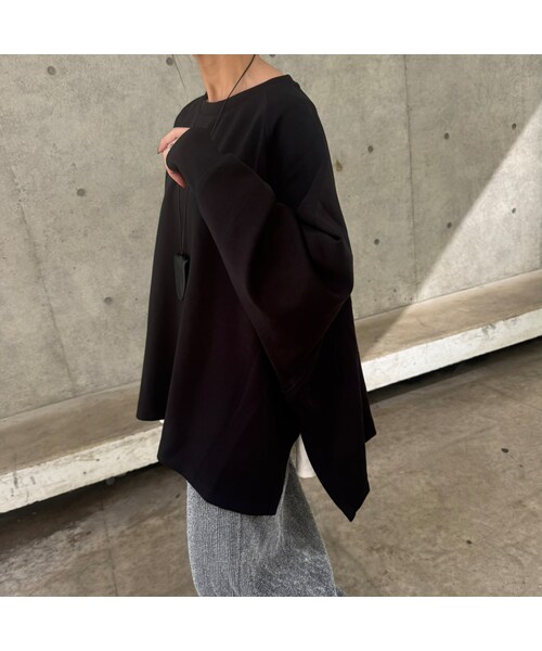 copine(コピン)の「ワイドシルエット長袖プルオーバー(ブラック)(スウェット・レディース・ブラック・F)」の1枚目の写真