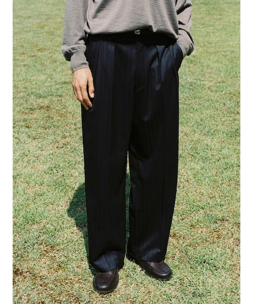 パンツ lidnm Wool Chalk Stripe Slacks M LIDNM（リドム）の「Wool Chalk Stripe Slacks（スラックス