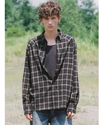 LIDNM（リドム）の「Wool Plaid Western Shirt（シャツ/ブラウス）」