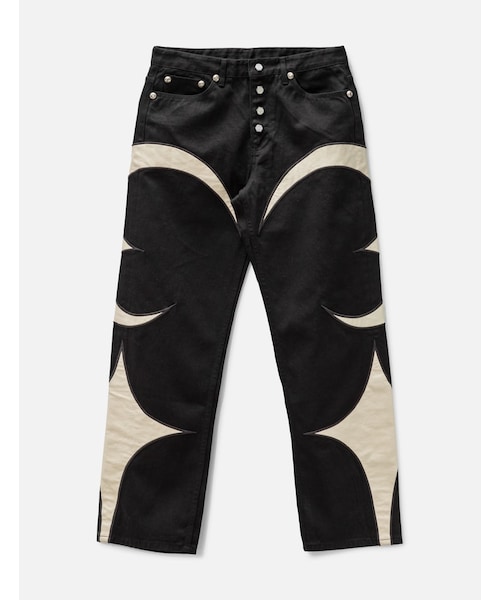 TC LEATHER DENIM PANTS