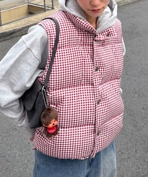 CIAOPANIC TYPY | 【UNISEX】ギンガムチェック中綿ベスト(ダウンベスト)