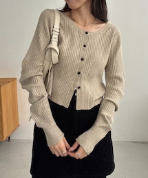 CAPRICIEUX LE'MAGE（カプリシューレマージュ）の「【前後2WAY】カーブスリーブリブニット（ニット/セーター）」