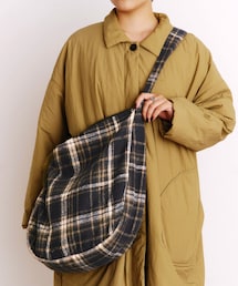 salut! | チェックショルダーバッグ／チェックとモコモコ(ショルダーバッグ)