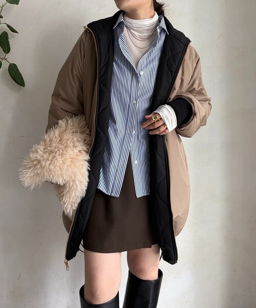 キルティングリバーシブルコート