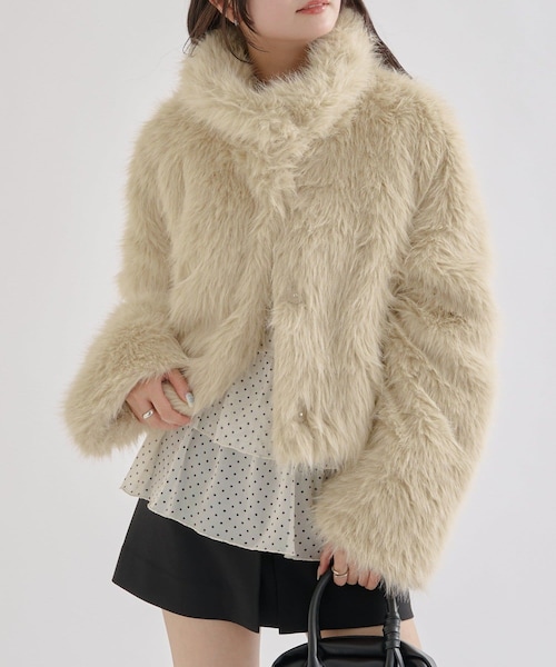 mystic ショートファーコート ブラウン mystic ブラウン ショート