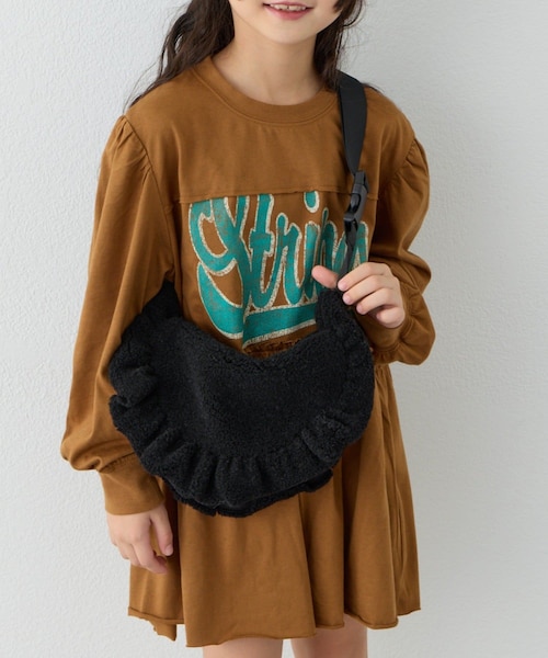 CIAOPANIC TYPY(チャオパニックティピー)の「【KIDS】ボアフリルショルダーバッグ(ショルダーバッグ・キッズ・ブラック/グレー/ブルー・ONE)」の1枚目の写真