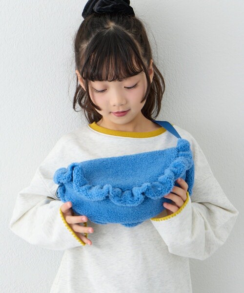 CIAOPANIC TYPY(チャオパニックティピー)の「【KIDS】ボアフリルショルダーバッグ(ショルダーバッグ・キッズ・ブラック/グレー/ブルー・ONE)」の3枚目の写真