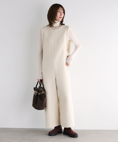 ツイードフリンジオールインワン｜clane クラネツイードフリンジ  