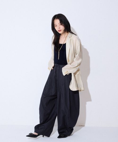 JEANASIS（ジーナシス）の「ウエストドロストコクーンパンツ（パンツ・レディース・ホワイト系その他(08)/ブラック(09)/ネイビー系その他(88)・S/M）」の9枚目の写真