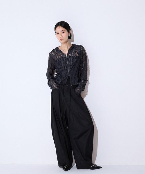 JEANASIS（ジーナシス）の「ウエストドロストコクーンパンツ（パンツ・レディース・ホワイト系その他(08)/ブラック(09)/ネイビー系その他(88)・S/M）」の4枚目の写真