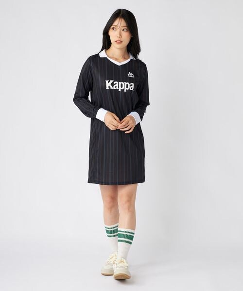 Kappa（カッパ）の「サッカーシャツ ワンピース（ワンピース/ドレス・ブラック21/チェック43・S/M/L）」の9枚目の写真