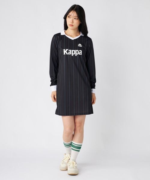 Kappa（カッパ）の「サッカーシャツ ワンピース（ワンピース/ドレス・ブラック21/チェック43・S/M/L）」の11枚目の写真