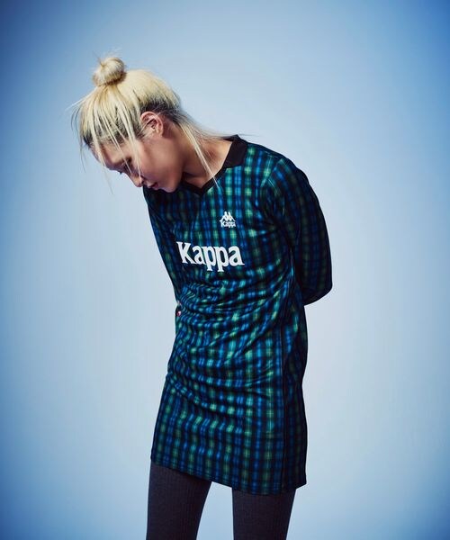 Kappa（カッパ）の「サッカーシャツ ワンピース（ワンピース/ドレス・ブラック21/チェック43・S/M/L）」の4枚目の写真