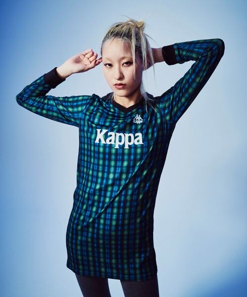 Kappa（カッパ）の「サッカーシャツ ワンピース（ワンピース/ドレス・ブラック21/チェック43・S/M/L）」の2枚目の写真
