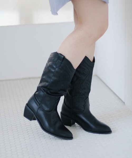 kastaneレディース ウエスタンブーツ ブラック 38 Kastane（カスタネ）の「ウエスタンブーツ（ブーツ）」 - WEAR