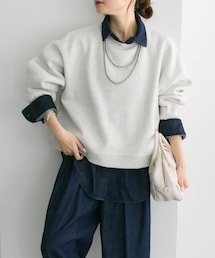 PUAL CE CIN | シンプル裏起毛スウェットショートプルオーバー(Tシャツ/カットソー)