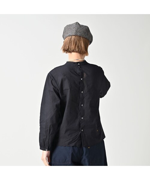 45R（フォーティファイブアール）の「インドカディのタックレースブラウス（その他・レディース・92-クロ・02-M/03-L）」の6枚目の写真