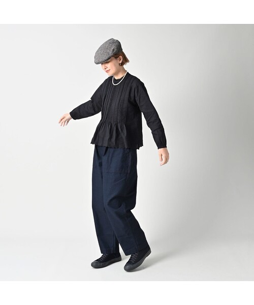 45R（フォーティファイブアール）の「インドカディのタックレースブラウス（その他・レディース・92-クロ・02-M/03-L）」の3枚目の写真