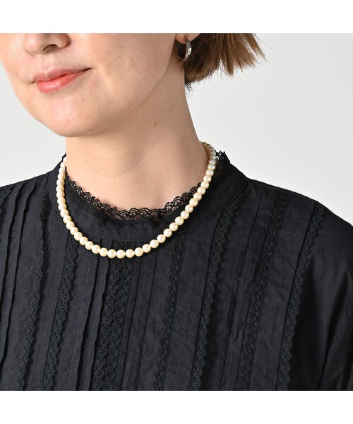 45R（フォーティファイブアール）の「インドカディのタックレースブラウス（その他・レディース・92-クロ・02-M/03-L）」の7枚目の写真