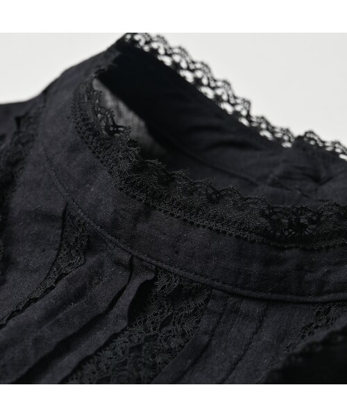 45R（フォーティファイブアール）の「インドカディのタックレースブラウス（その他・レディース・92-クロ・02-M/03-L）」の12枚目の写真