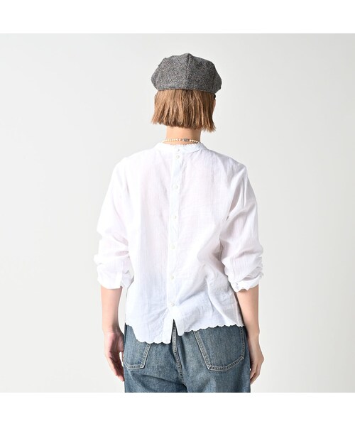 45R（フォーティファイブアール）の「インドカディのタックレースブラウス（その他・レディース・02-シロ・02-M/03-L）」の6枚目の写真