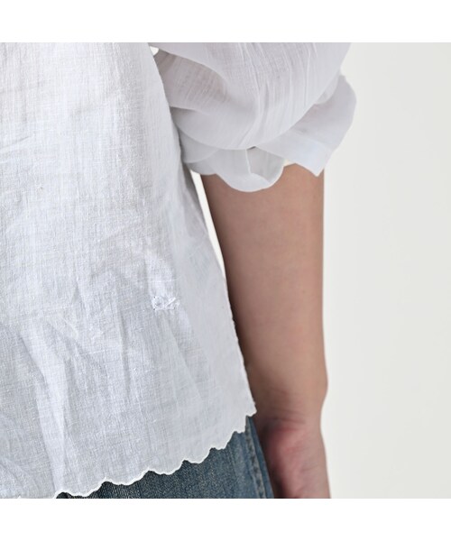 45R（フォーティファイブアール）の「インドカディのタックレースブラウス（その他・レディース・02-シロ・02-M/03-L）」の12枚目の写真