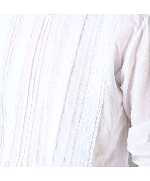 45R（フォーティファイブアール）の「インドカディのタックレースブラウス（その他・レディース・02-シロ・02-M/03-L）」の8枚目の写真
