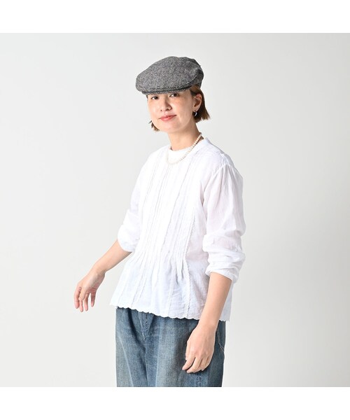 45R（フォーティファイブアール）の「インドカディのタックレースブラウス（その他・レディース・02-シロ・02-M/03-L）」の4枚目の写真