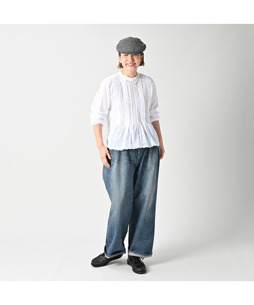 45R（フォーティファイブアール）の「インドカディのタックレースブラウス（その他・レディース・02-シロ・02-M/03-L）」の3枚目の写真