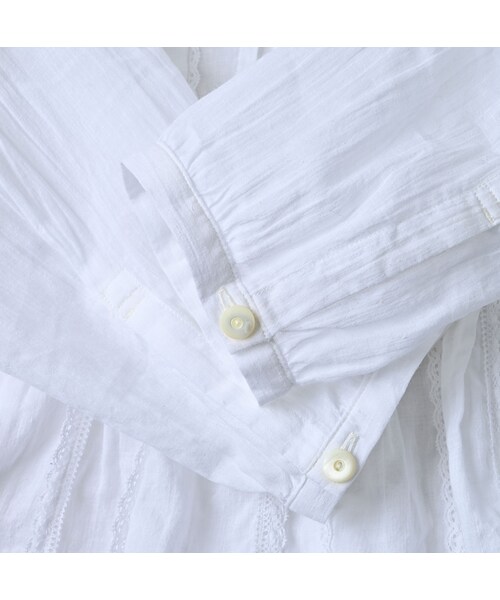 45R（フォーティファイブアール）の「インドカディのタックレースブラウス（その他・レディース・02-シロ・02-M/03-L）」の14枚目の写真