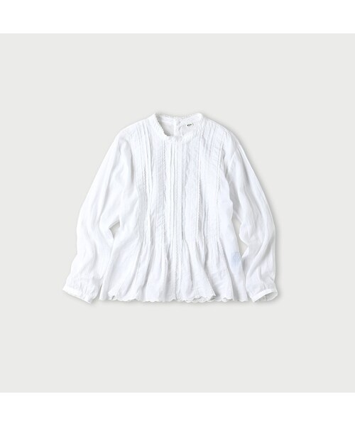 45R（フォーティファイブアール）の「インドカディのタックレースブラウス（その他・レディース・02-シロ・02-M/03-L）」の1枚目の写真