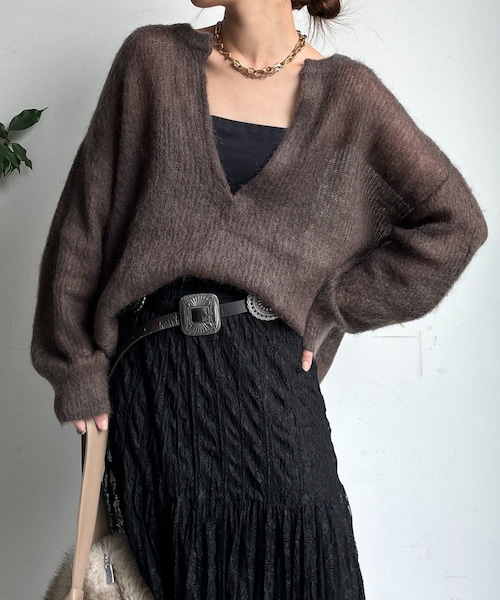 起毛モヘヤスキッパープルオーバー