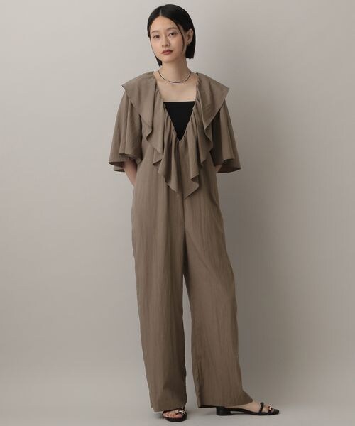A part by(アパートバイ)の「フリルVオールインワン(オールインワン・サロペット・レディース・ブラック 09/ドット 10/ブラウン 58・Sサイズ/Mサイズ)」の12枚目の写真