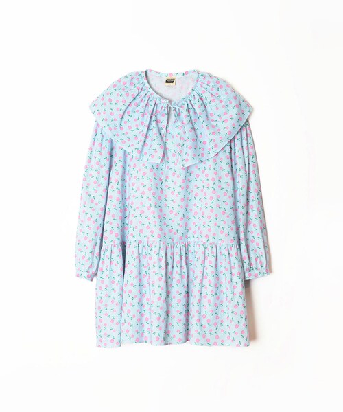 FLOWER BIG COLLAR MINI DRESS 【公式通販】