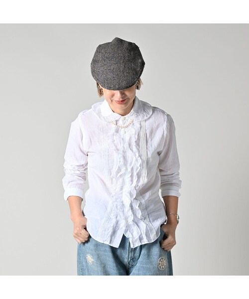 45R（フォーティファイブアール）の「インドカディのチュールフリルブラウス（その他・レディース・02-シロ・02-M/03-L）」の4枚目の写真