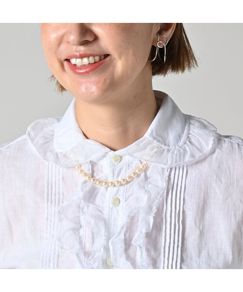 45R（フォーティファイブアール）の「インドカディのチュールフリルブラウス（その他・レディース・02-シロ・02-M/03-L）」の7枚目の写真
