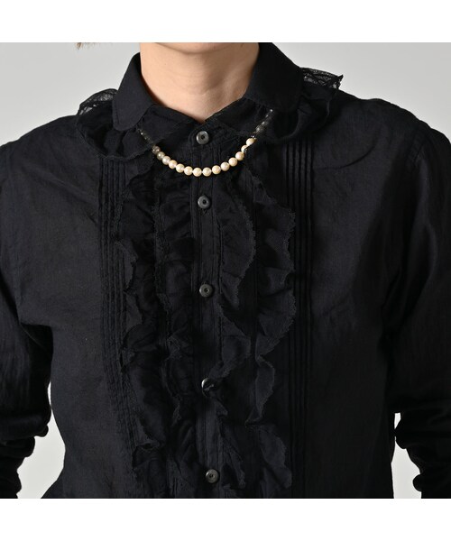 45R(フォーティファイブアール)の「インドカディのチュールフリルブラウス(その他・レディース・92-クロ・02-M/03-L)」の8枚目の写真