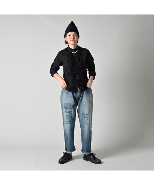 45R(フォーティファイブアール)の「インドカディのチュールフリルブラウス(その他・レディース・92-クロ・02-M/03-L)」の3枚目の写真