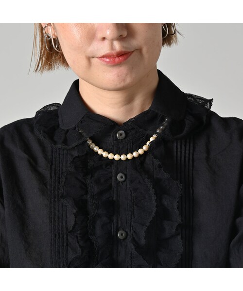 45R(フォーティファイブアール)の「インドカディのチュールフリルブラウス(その他・レディース・92-クロ・02-M/03-L)」の7枚目の写真